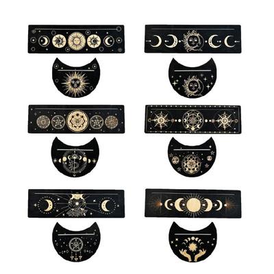 База для алтаря «Фазы Луны» Прямоугольный держатель для карт в форме луны Инструмент для гаданий ведьмы