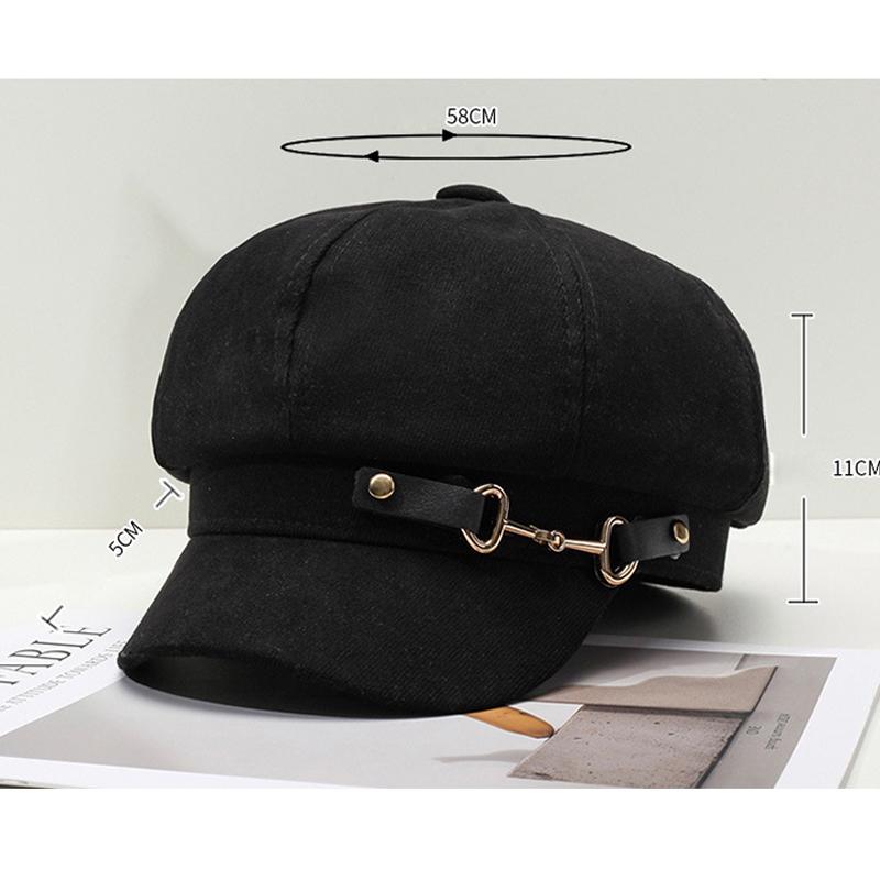 Осенне-зимняя шляпа художника, женская восьмиугольная шляпа, кепка газетчика