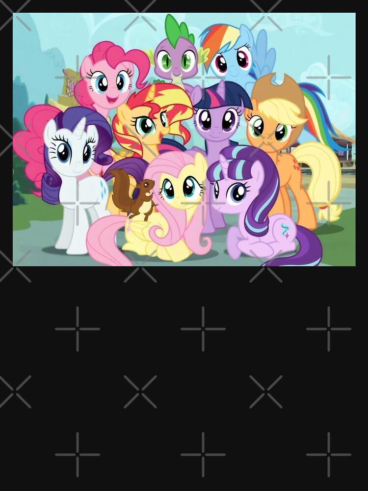 My Little Pony Expanded Magical Pony Friends Group - Colorful Animated Cartoon Art Classic T-Shirt