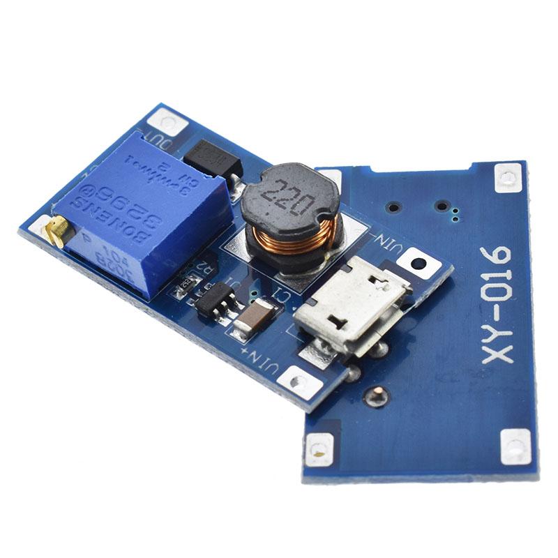 LIZAO MT3608 DC-DC Регулируемый повышающий модуль 2А Повышающая плата Повышающий модуль с MICRO USB 2В-24В на 5В 9В 12В 28В