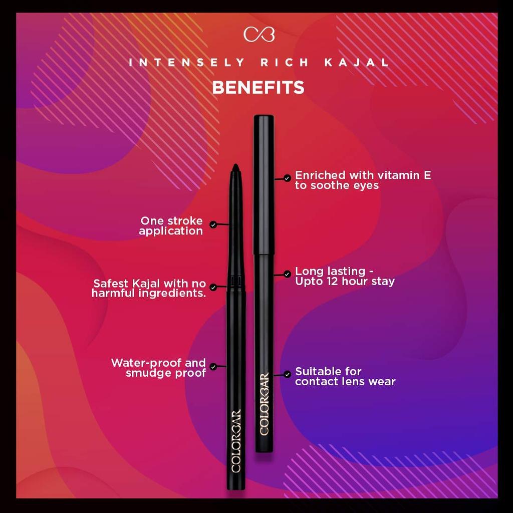 Colorbar Cosmetics Intensely Rich Kajal-Creatively, черный, 0,30 г