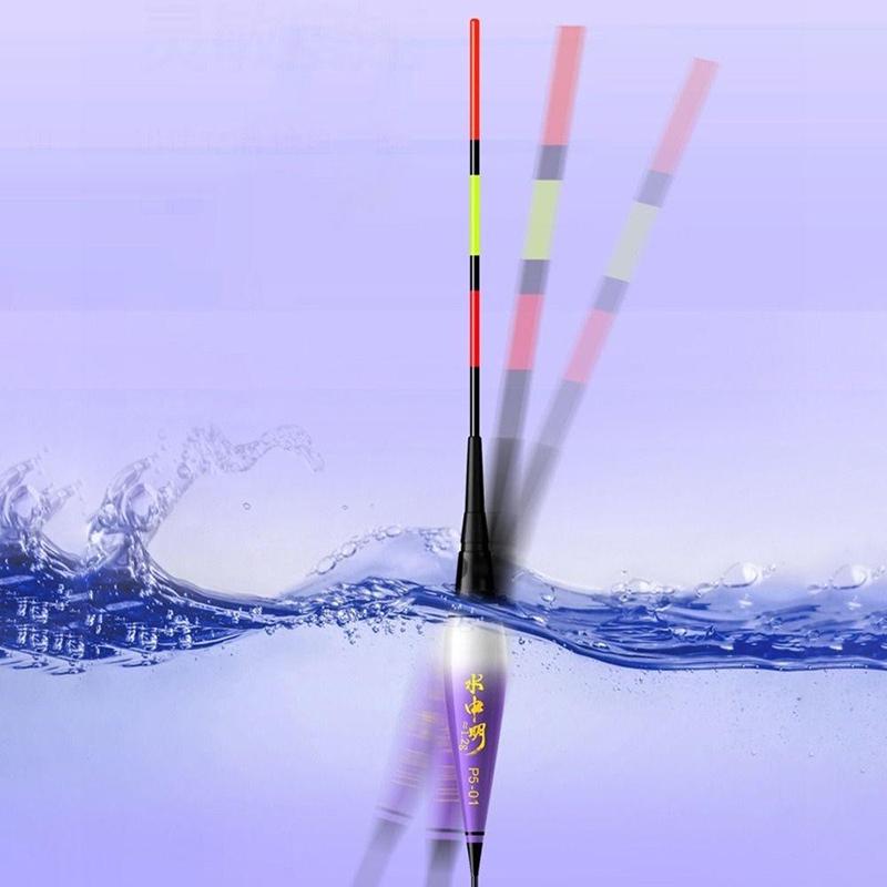 Smart Led Fishing Float 2Light Highly Sensitive Remind Buoy Gravity Sensor Glowing Electric Night Fishing Long Tail Float