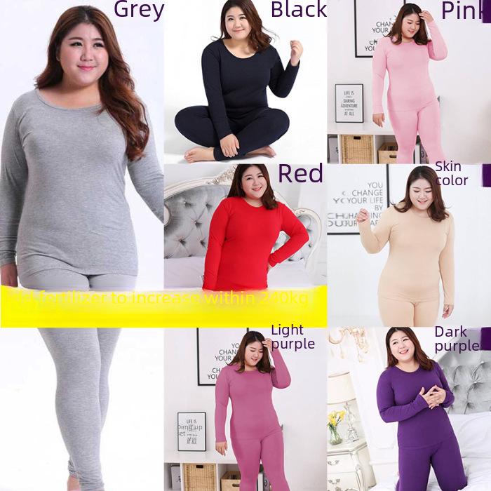 Женское термобелье больших размеров — однотонное, флисовое, осенняя одежда, доступно в семи цветах, вес до 240 фунтов.