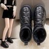 Женские зимние сапоги 2025 новые зимние бархатные утолщенные водонепроницаемые нескользящие в зарубежном стиле теплые хлопковые ботинки для Северо-Востока