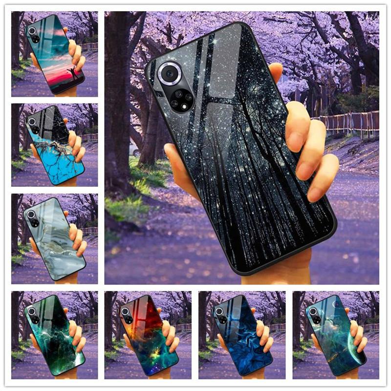Чехол для Honor 50 Pro Закаленное Стекло Звездный Мрамор Жесткая Задняя Крышка для Телефона Huawei Honor 50 Чехлы Honor50 Защитные