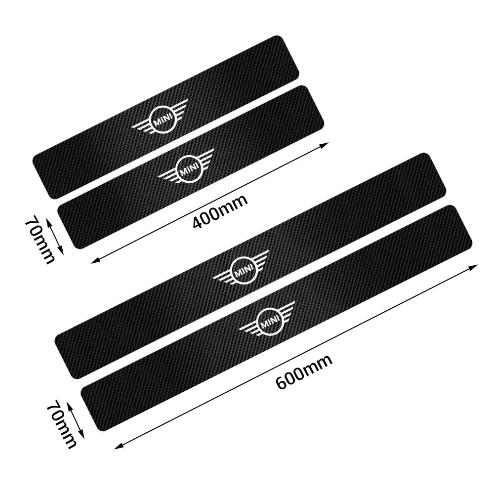 Car Carbon Fiber Door Threshold Badge Anti Scratch Sticker For MINI WORKS One Cooper JCW R60 R59 R58 R57 R56 R55 R53 R52 F54 F60