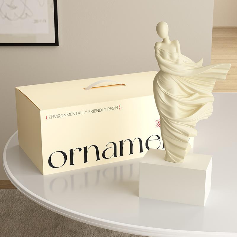 Кремово-белая фигурка, статуэтка, скульптура. Продвинутая скульптура. Декор для гостиной, винного шкафа, дома. Изделия из смолы. Декор.