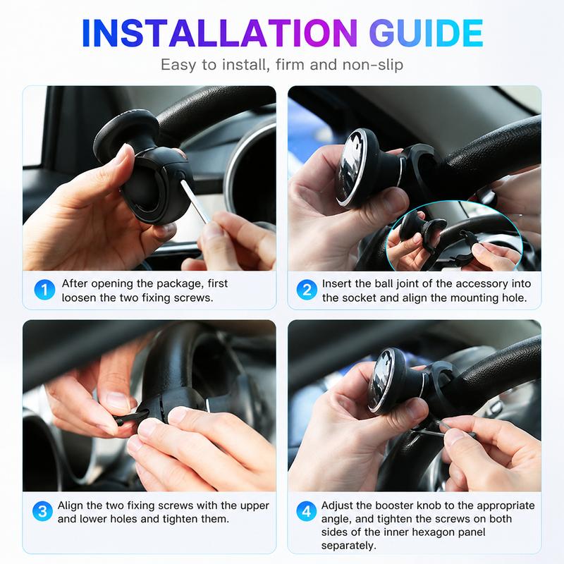 Universal Steering Wheel ABS Spinner Car Steering Wheel Booster Handle Aid Booster Knob Bearing Power Handle Holder Accessories
