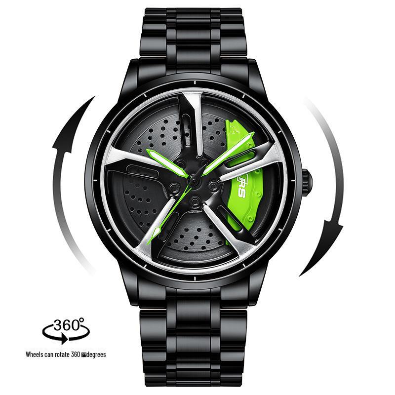 SVJ Мужские цельные часы RS7 с гидравлическим 3D-корпусом и полым кварцевым механизмом, вдохновленные колесом автомобиля