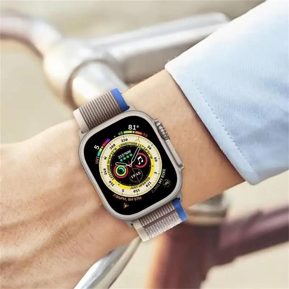Нейлоновый ремешок Trail для Apple Watch Ultra/2 49 мм 45 мм 41 мм 44 мм 40 мм женский мужской регулируемый спортивный ремешок iWatch Series 9 8 7 SE 6 5 4 3 Аксессуары