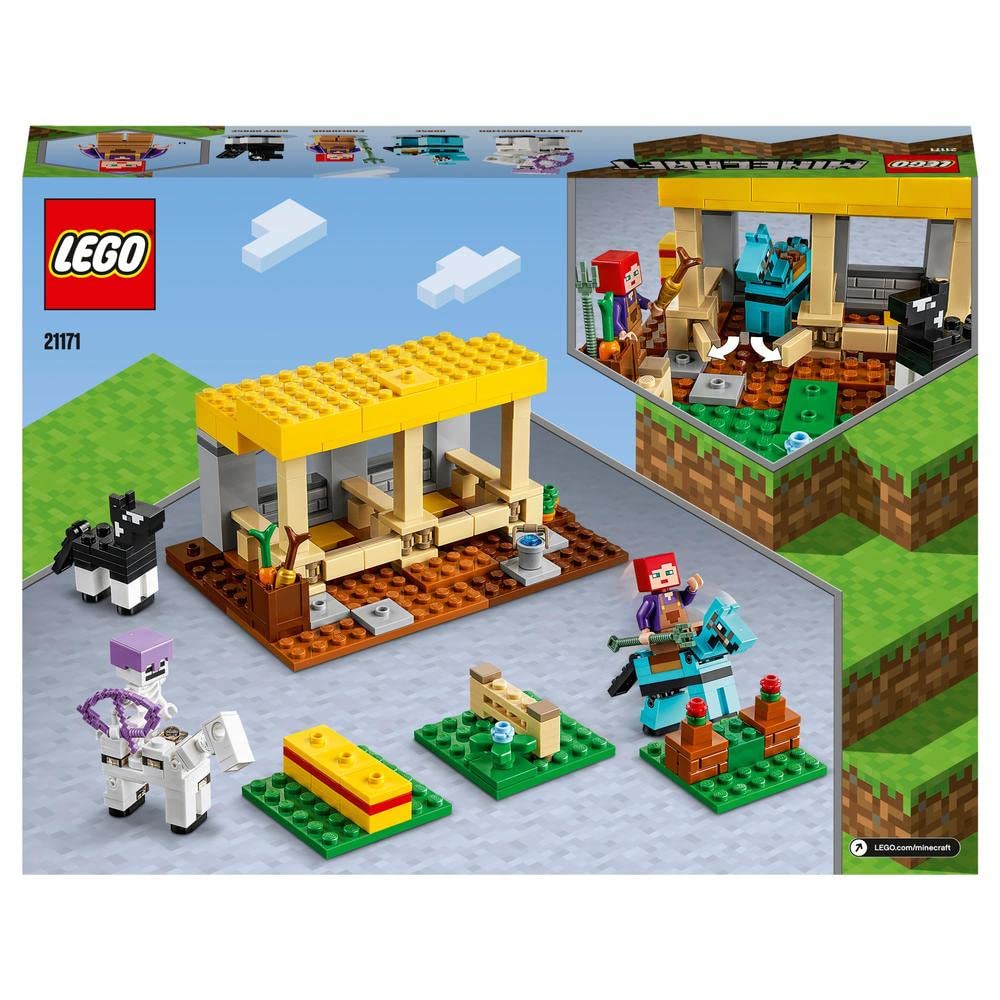 LEGO Minecraft Конюшня 21171 Набор строительных блоков Животные Подарок для мальчиков и девочек от 8 лет