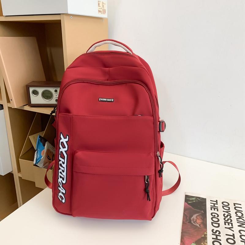 Male Large Capacity Backpack Letter Female Junior Senior High School Student Schoolbag Outdoor Travel Bag