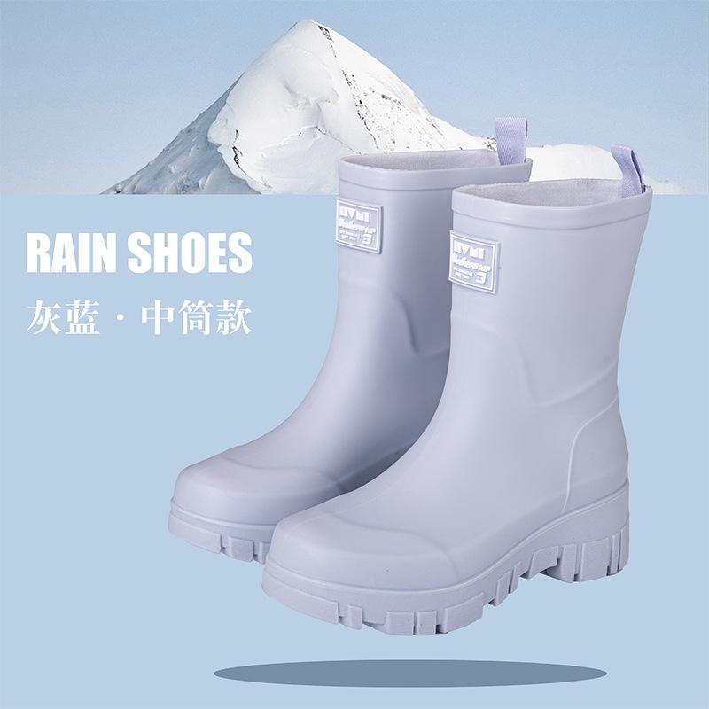 Fashion Fashionable Rain Boots for Women Thick Soles Versatile Korean Version Non-slip Wear-resistant, Casual Adult Outdoor Rubber Shoes