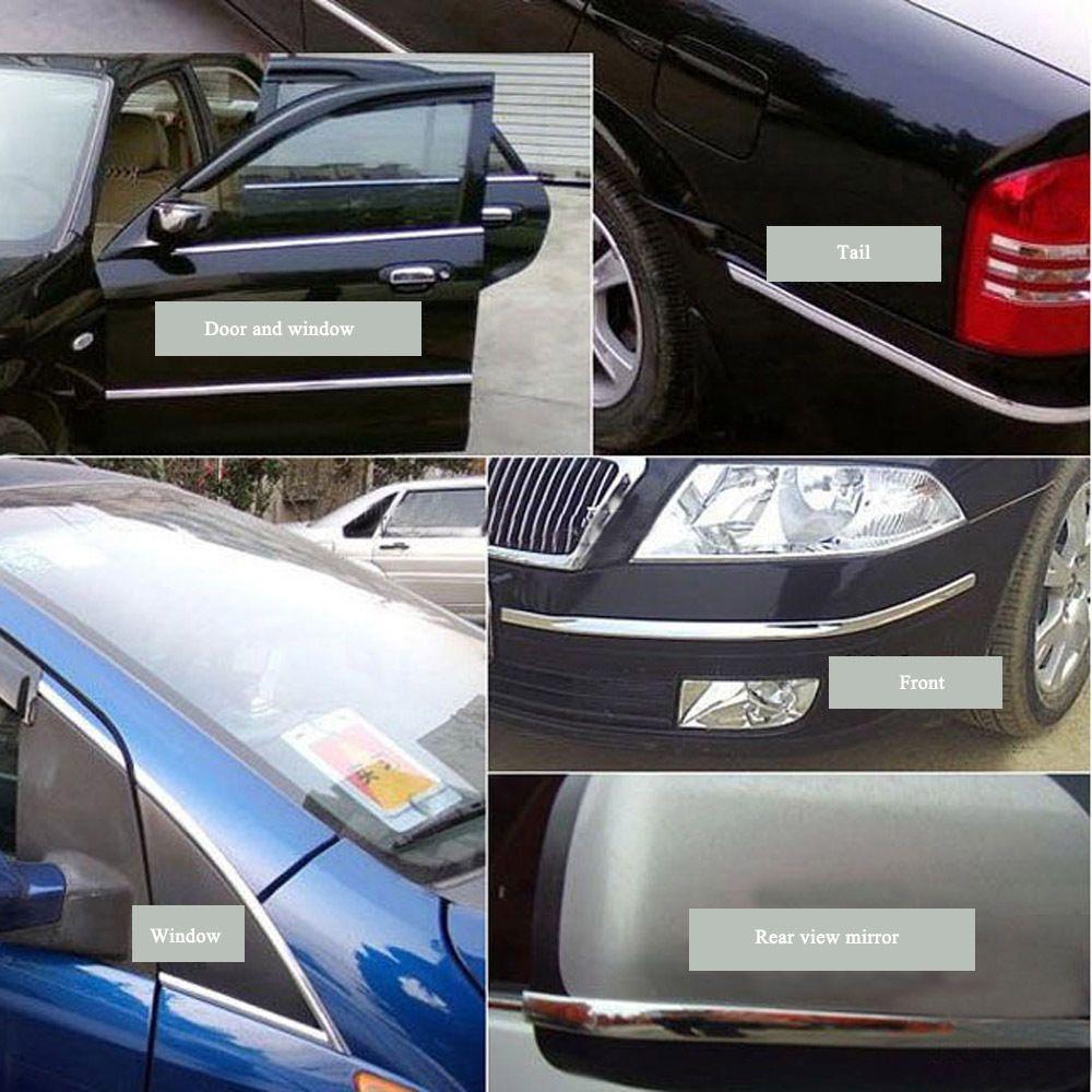 Width Styling Auto DIY Moulding Trim Adhesive Sticker  Bumper Protective Car Body Chrome Strip