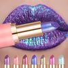 Metallic Violet Chameleon Lipstick Color Changing Matte Glitter Diamond Lipstick Waterproof Pearl Shine Lip Gloss Sexy Makeup