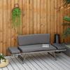 Poly Rattan Garden Sofa 2-Seater Garden Furniture Lounge Sofa Garden Bench Garden Lounger Foldable Armrests Steel Grey 129 x 63 x 67 cm