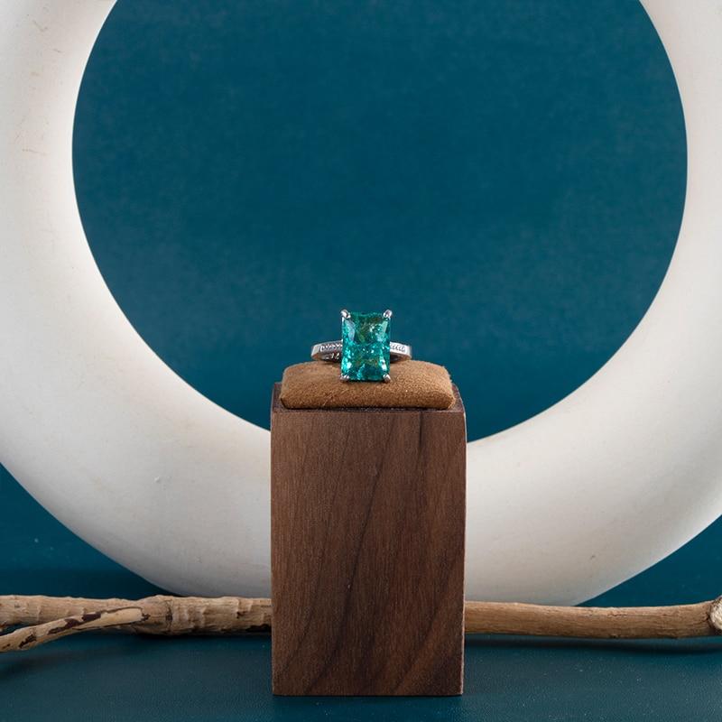 BELLA BOX Женские кольца с большим прямоугольным камнем, ярко-зеленый цвет, благородное женское кольцо на палец для вечеринки, модные аксессуары высокого качества