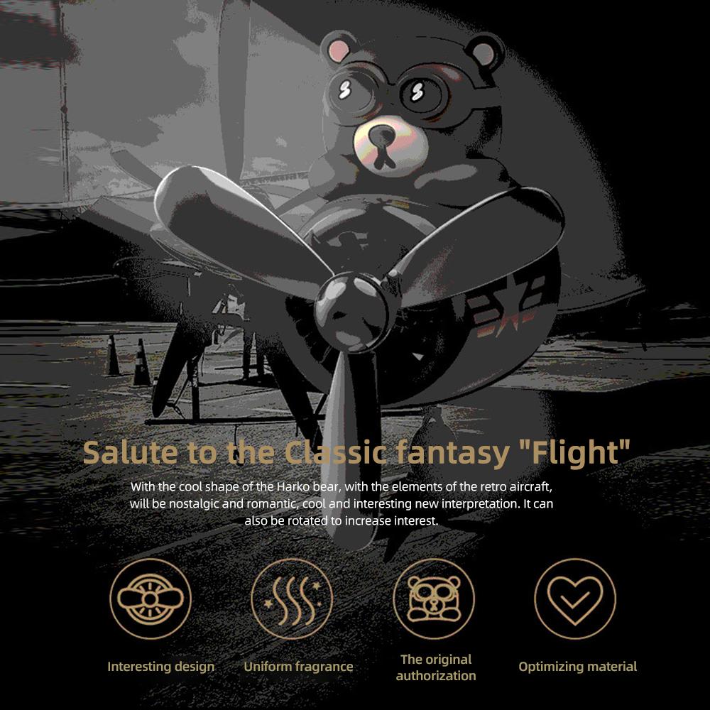 Освежитель воздуха для автомобиля Cute Bear Pilot | Вращающийся пропеллерный диффузор | Стойкий аромат