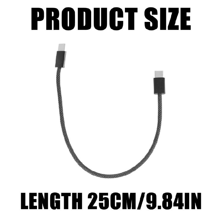 Кабель для быстрой зарядки 25 см PD65W USB C к USB C Кабель для передачи данных 480 Мбит/с Высокоскоростная передача данных Провод для подачи питания