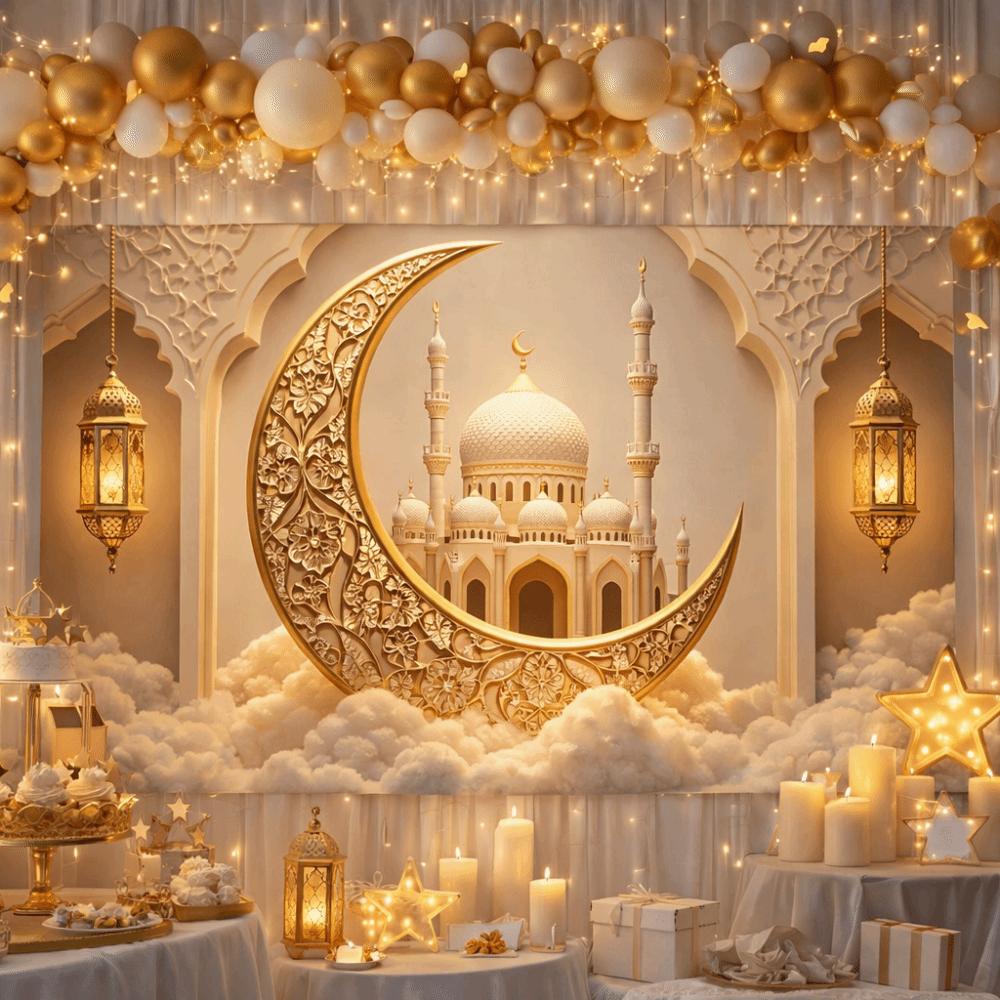 Elegant Design Ramadhan Mural Banner Durable Material Festive Home Decor  Eid Celebrations