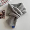 Solid Color Cross Scarf Thicken Short Neckerchief Neckerchief Wrap Knit Scarf  Women