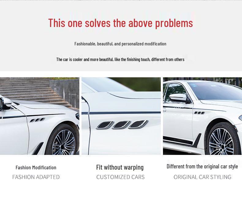 Car Exterior Decorative Shark Gill Air Vent Sticker - Door/Side/Hood Modification