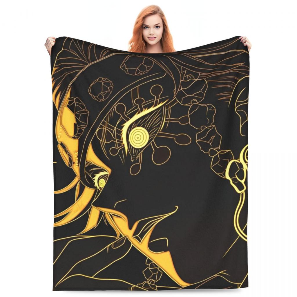 Sound Hashira Tengen Uzui Flannel Blanket Anime Demon Slayer Customized Throw Blanket for Bed Sofa Couch 150*125cm Quilt