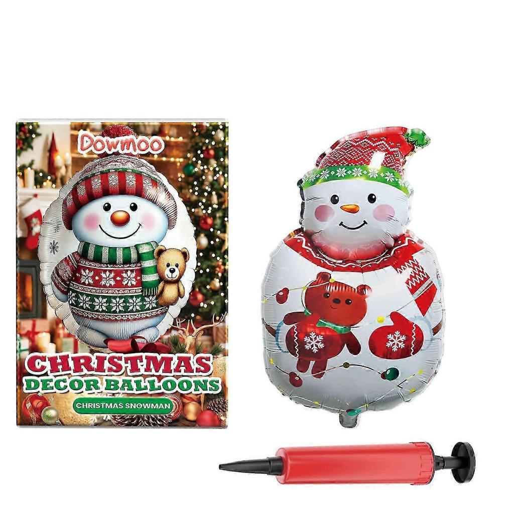 Durable Christmas Foil Balloons - Santa, Reindeer & Snowman Decor for Indoor & Outdoor Holiday Parties