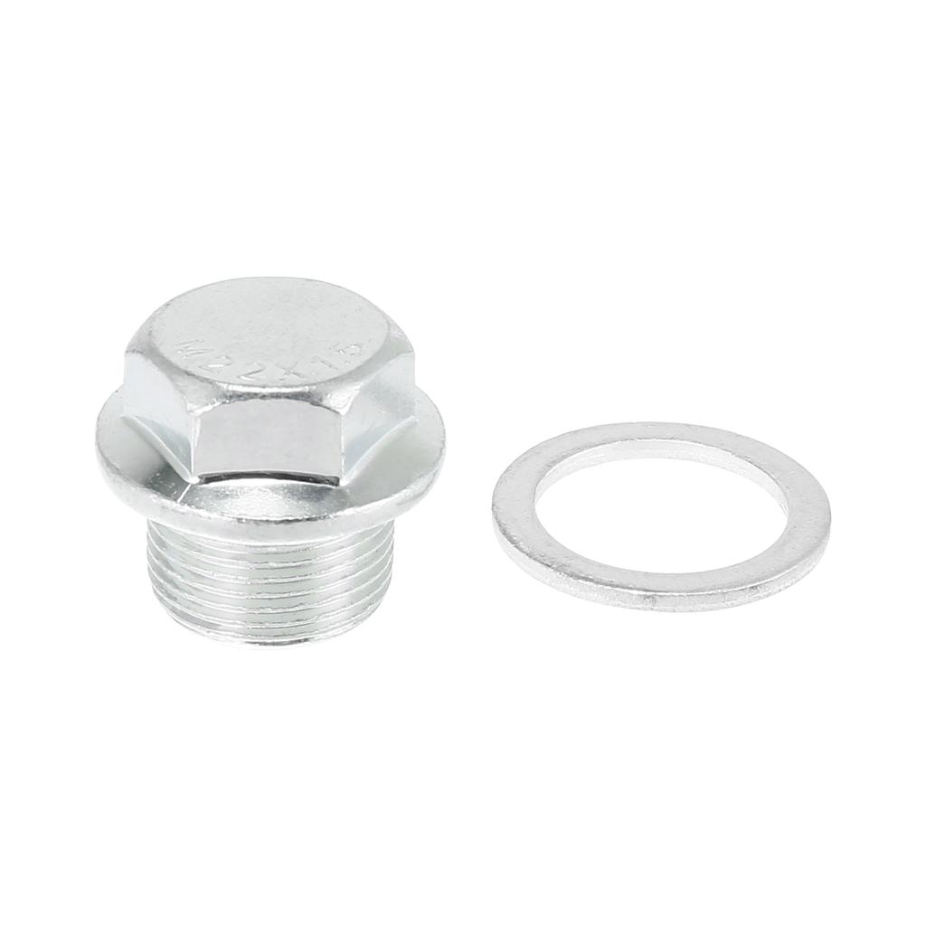 X Autohaux 1/2/4Pcs M22x1.5 Auto Engine Oil Drain Plug Screw with Stainless Steel Seal Ring Replacement for GM Car Accessories