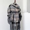 Новая Элегантность Женский Шарф с Клетчатым Принтом Зимний Теплый Пашмина Двусторонние Шарфы Женские Шали Толстое Одеяло Обертывания Фуляр