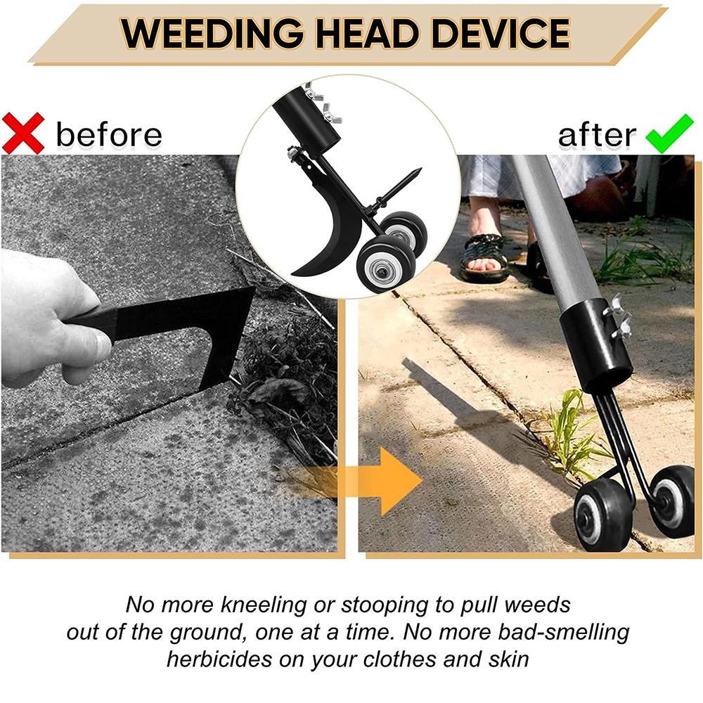 Adjustable Weed Puller with Wheels Stand Up Weeder for Yard Lawn
