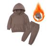 Winter Children Set Cotton Casual Fleece Thicken Hoodie Trousers Two Piece Boys Girls Tracksuit 10 12 Years Kids Clothes