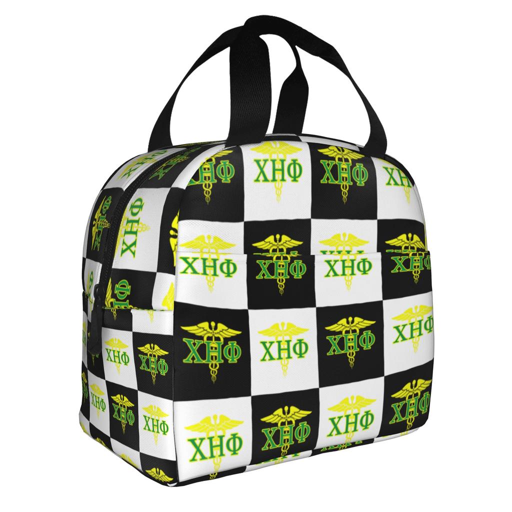 CHI ETA PHI Sorority Nurse 1932 Insulated Lunch Bags for Green and Yellow Resuable Cooler Thermal Bento Box Work School Travel