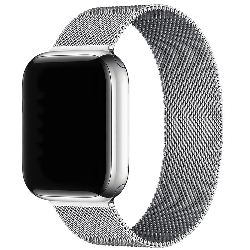 Совместим с Apple Watch S10 Магнитный стальной миланский ремешок для iWatch 5-9 SE.