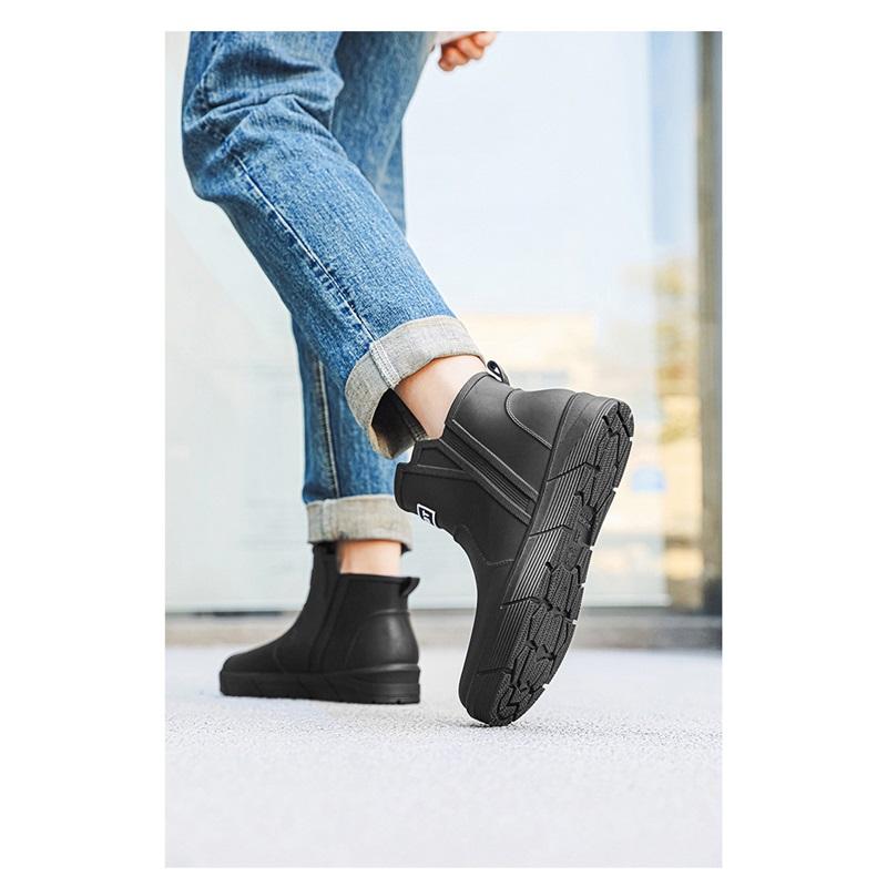 Мужская уличная мода Низкие Нескользящие Водонепроницаемые Ботинки Резиновые сапоги