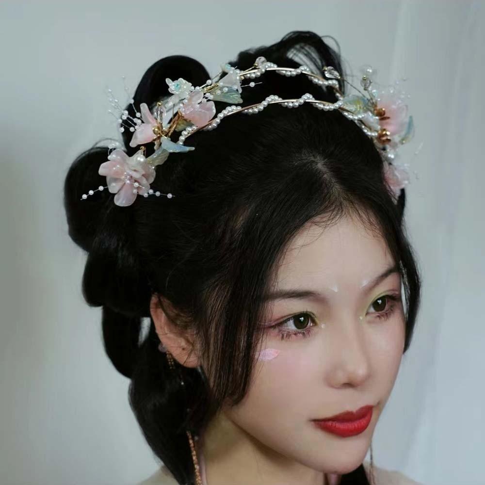 Crystal Hanfu Tassel Hair Hoop Beads Swaying Fairy Headwear Chinese Ancient Hairband  Betrothal