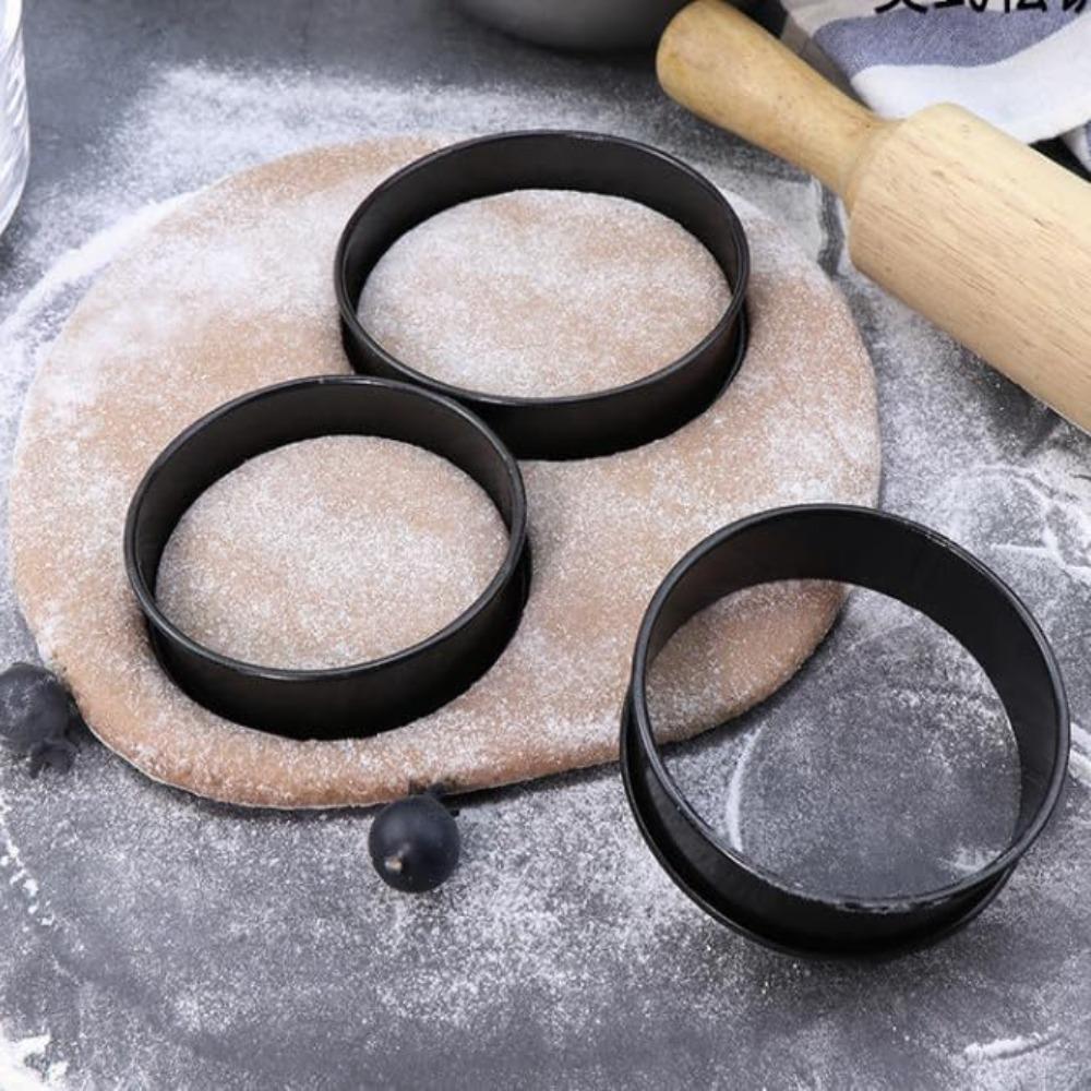8 Piece Stainless Steel Muffin Rings Non-Stick Baking Circle Mold Easy To Clean Egg Ring Tart