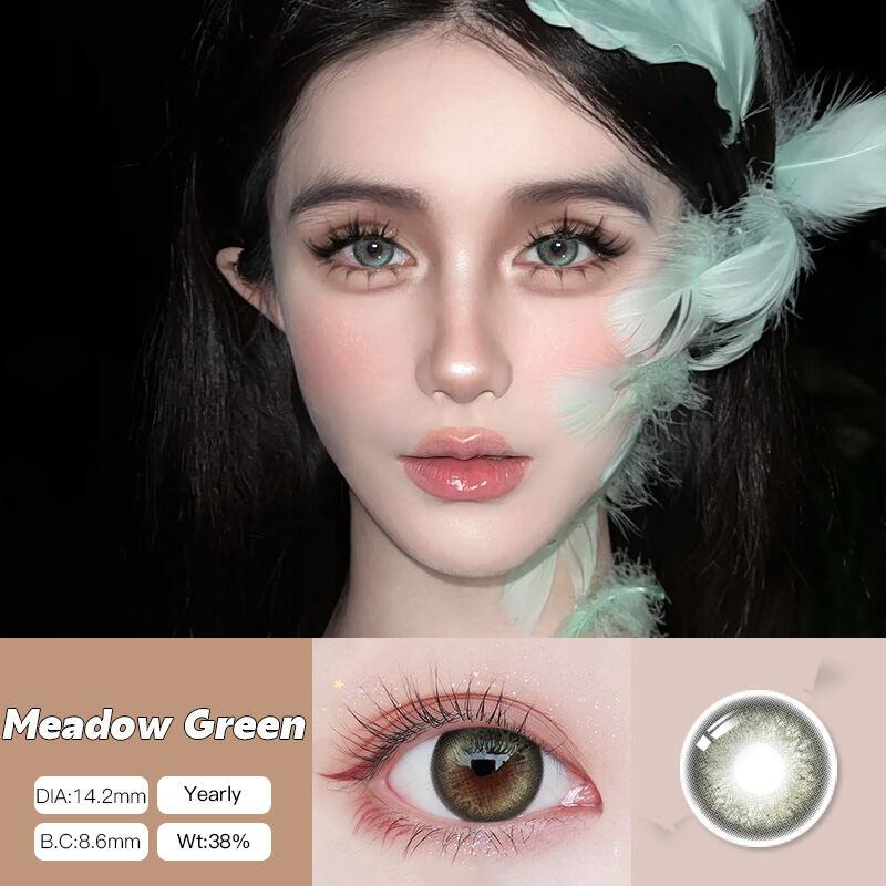 Mrs.H Контактные линзы полный комплект 14,5 мм линзы сине-зеленые контактные линзы с силой 0-800 2 шт в год