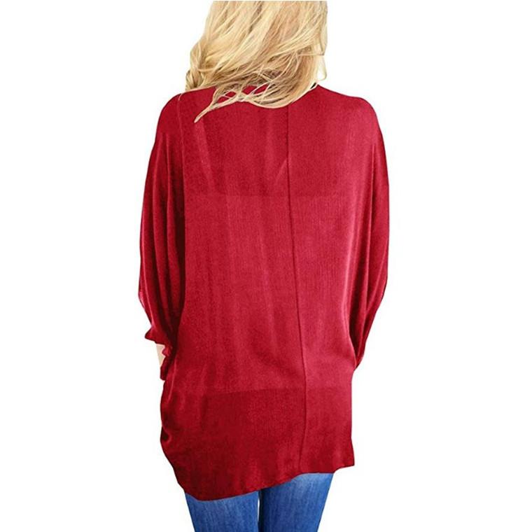 GMXIA Women's Fashion Casual Autumn Winter Solid Color Print Long Sleeve Cardigans