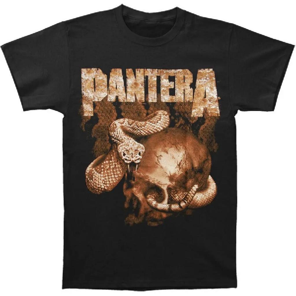 Men's Pantera Rattler Skull T-shirt Small Black
