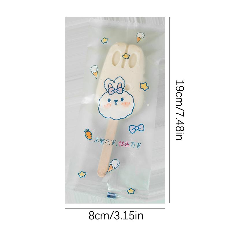 100 шт. пакет для мороженого, деревянная палочка для мороженого, пластиковый пакет для запечатывания машины, самодельный прозрачный пакет для мороженого