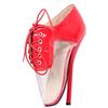 Extreme 18CM High Heels Ballet Pumps Sexy Transparent PVC Pointed Toe Laces Shoes Unisex Plus Size