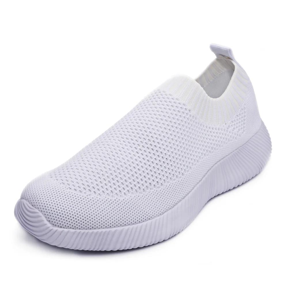 Fashion 2025 Spring Women Shoes Knitting Sock Sneakers Women Flat Shoes Casual Breathable Sneakers Flats Walking Shoes for Women