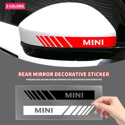 2PCS Car Badge Rearview Mirror Decor Sticker Vehicle Body Refit Decal For BMW Mini Cooper Countryman Clubman R55 R56 R60 F54 Gzpxv22