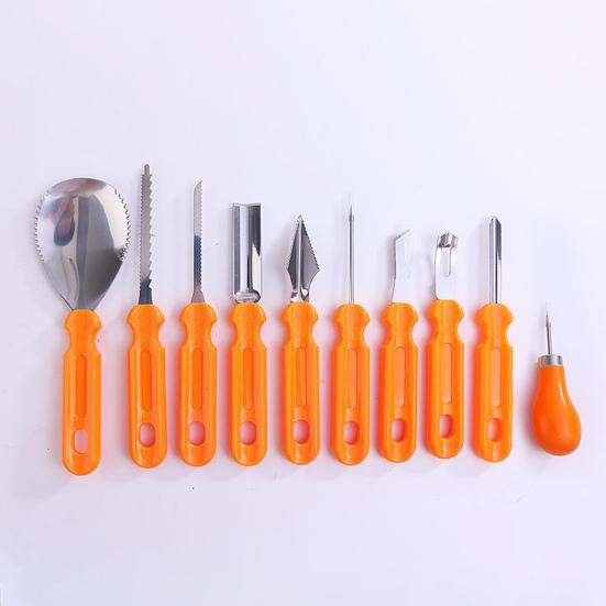 10 шт./набор инструментов для резьбы по тыкве, настенный набор для тыквы, вечеринка с фонариком Джека О, эргономичный из нержавеющей стали