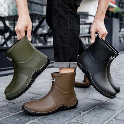 Мужские и женские резиновые сапоги с коротким голенищем, нескользящие и износостойкие водные туфли, пара, уличные закрытые водонепроницаемые клеевые туфли, резиновые сапоги