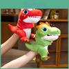 Adorable Plush Tyrannosaurus Rex Hand Puppet Soft Toy For Kids In Green And Red