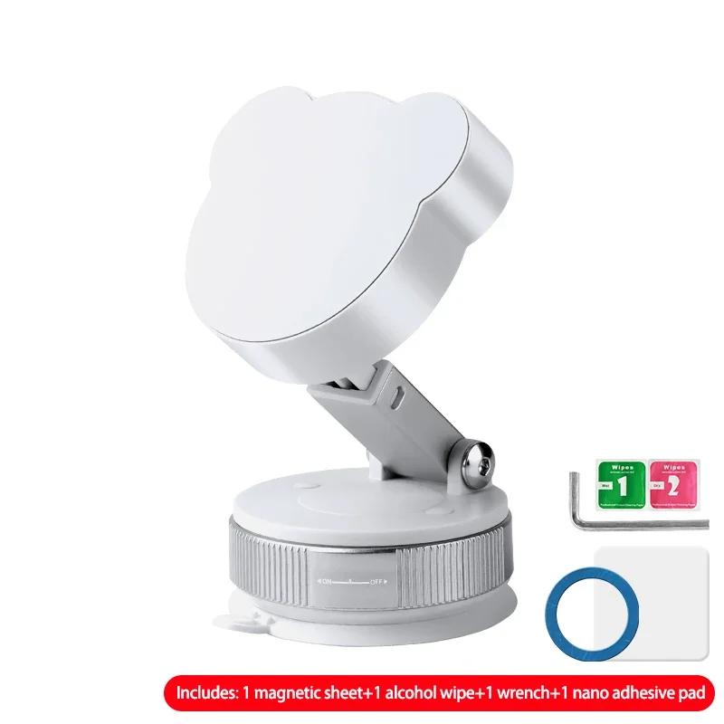 Автомобильный вакуумный присоска Магнитный держатель для телефона Складная настольная подставка Для Magsafe iPhone 16 15 14 13 12 Pro Max Samsung Xiaomi Крепление