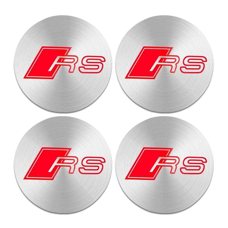2026 Hot For 4UYEF 4pcs 56mm Car Wheel Center Hub Cap Badge Logo Emblem Decal Wheel Sticker For 4UYEF A3 A4 A5 A6 Q3 Q5 Q7 TT