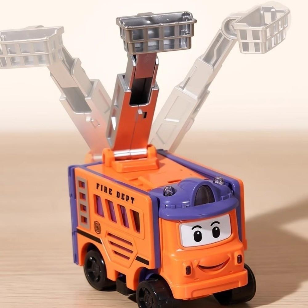 Pull Back Inertia Engineering Vehicle Double-Sided Pull Back Trucks Transformable Car Toy Kids